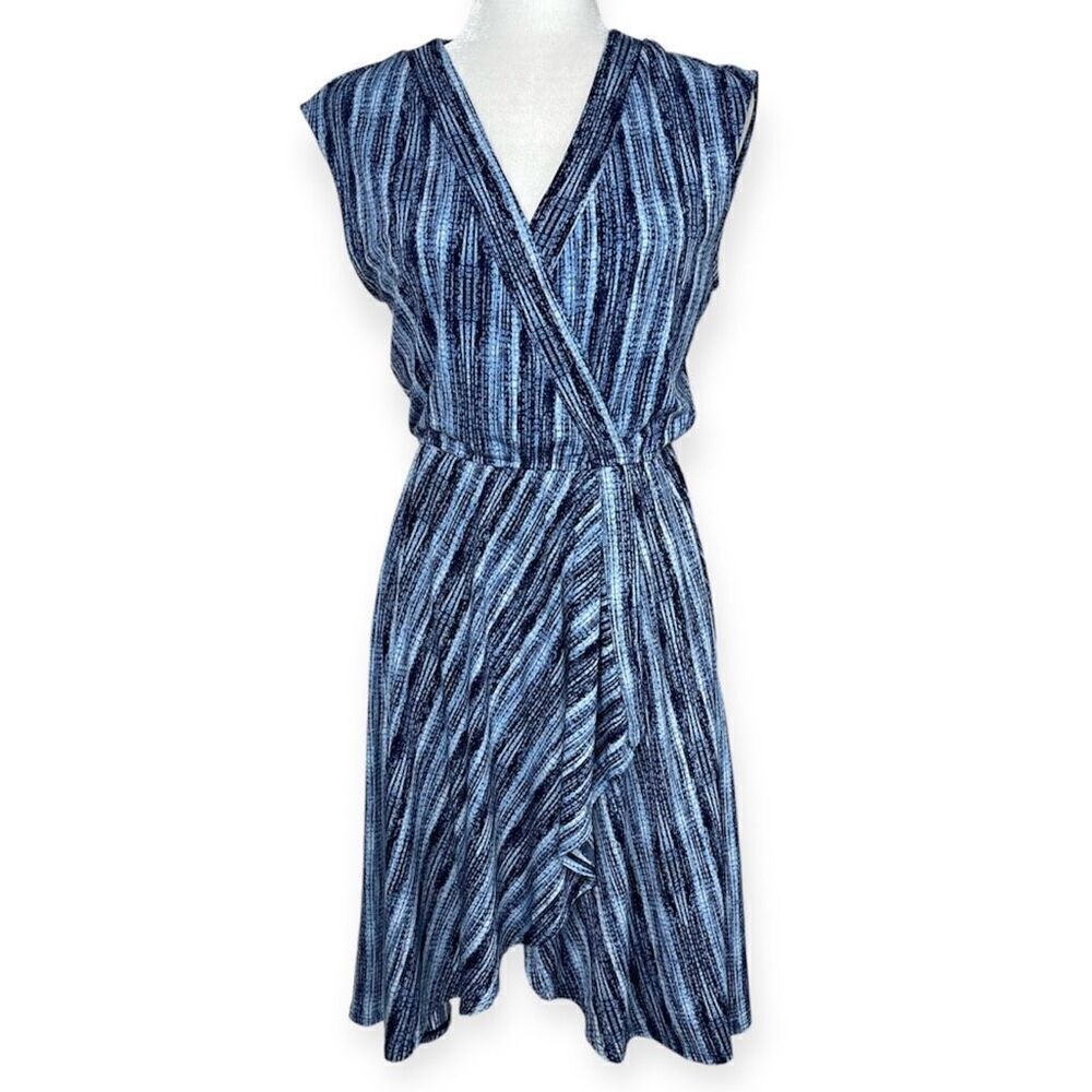 BCBGMAXAZRIA Sleeveless Faux Wrap Dress - XS